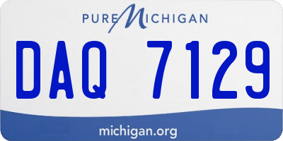 MI license plate DAQ7129