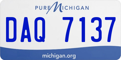 MI license plate DAQ7137