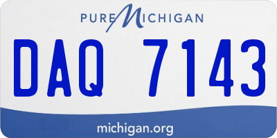 MI license plate DAQ7143
