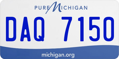 MI license plate DAQ7150