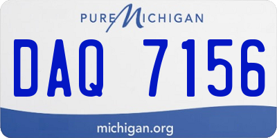 MI license plate DAQ7156