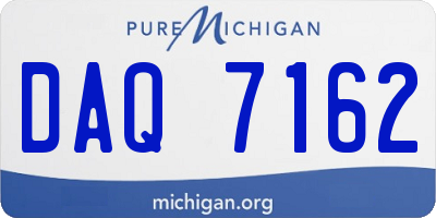 MI license plate DAQ7162