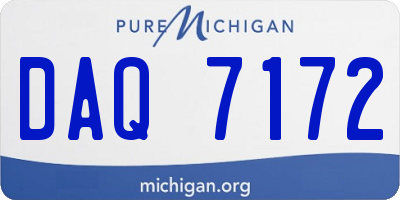 MI license plate DAQ7172