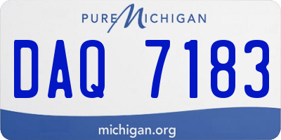 MI license plate DAQ7183