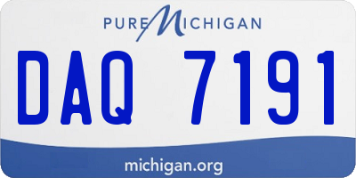 MI license plate DAQ7191