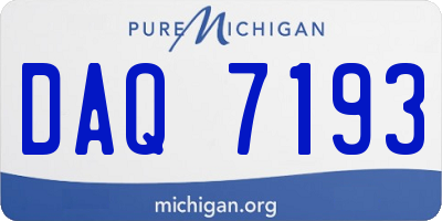 MI license plate DAQ7193