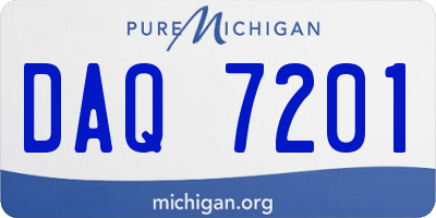 MI license plate DAQ7201