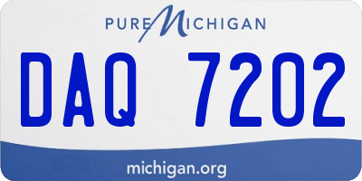 MI license plate DAQ7202