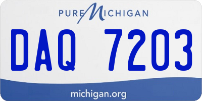 MI license plate DAQ7203