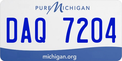 MI license plate DAQ7204
