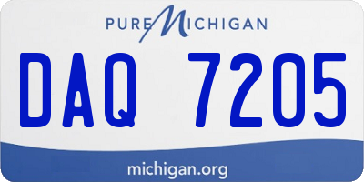 MI license plate DAQ7205
