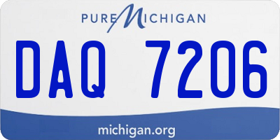 MI license plate DAQ7206
