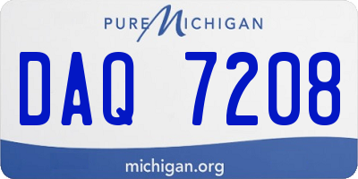 MI license plate DAQ7208