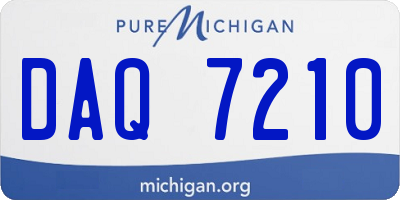 MI license plate DAQ7210