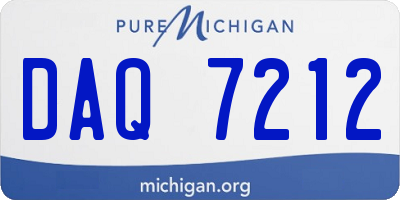 MI license plate DAQ7212
