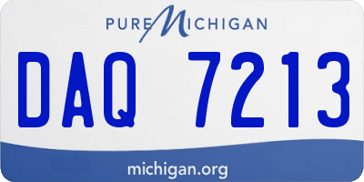 MI license plate DAQ7213