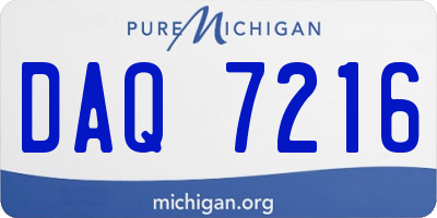 MI license plate DAQ7216