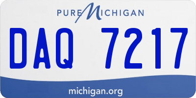 MI license plate DAQ7217