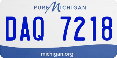 MI license plate DAQ7218