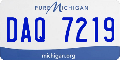 MI license plate DAQ7219