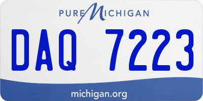 MI license plate DAQ7223