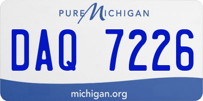 MI license plate DAQ7226