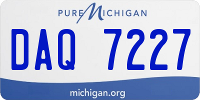 MI license plate DAQ7227