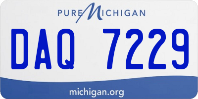 MI license plate DAQ7229