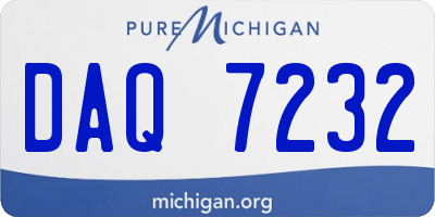 MI license plate DAQ7232