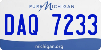 MI license plate DAQ7233