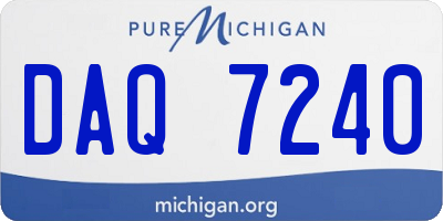 MI license plate DAQ7240