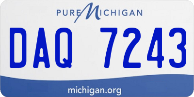 MI license plate DAQ7243