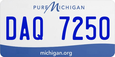 MI license plate DAQ7250