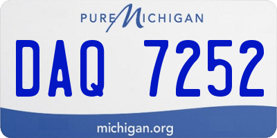 MI license plate DAQ7252