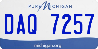 MI license plate DAQ7257