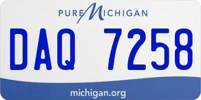 MI license plate DAQ7258