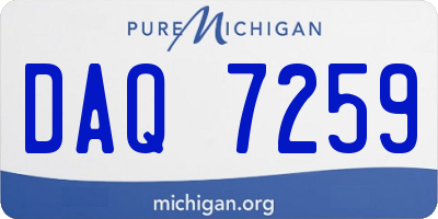 MI license plate DAQ7259