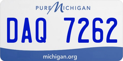 MI license plate DAQ7262