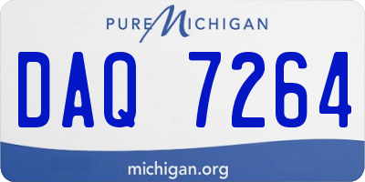 MI license plate DAQ7264