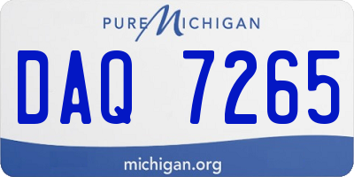 MI license plate DAQ7265