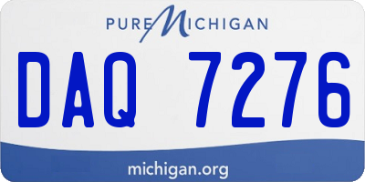 MI license plate DAQ7276