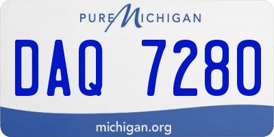 MI license plate DAQ7280