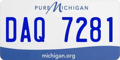 MI license plate DAQ7281