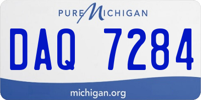 MI license plate DAQ7284