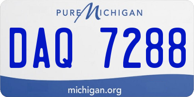 MI license plate DAQ7288