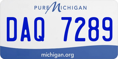 MI license plate DAQ7289