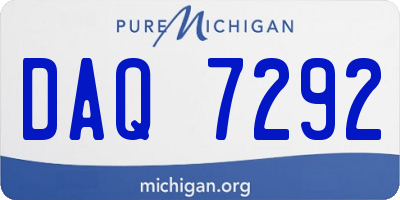 MI license plate DAQ7292