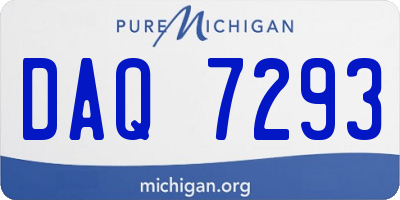 MI license plate DAQ7293