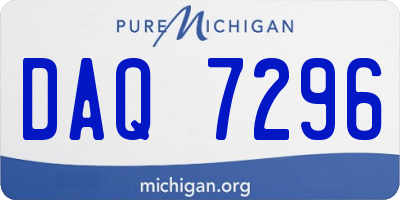 MI license plate DAQ7296