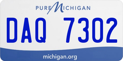 MI license plate DAQ7302